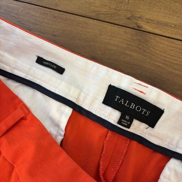 Talbots Heritage Women’s Size 16 Red Cotton Blend Side Zip Ankle Pant - Picture 3 of 6